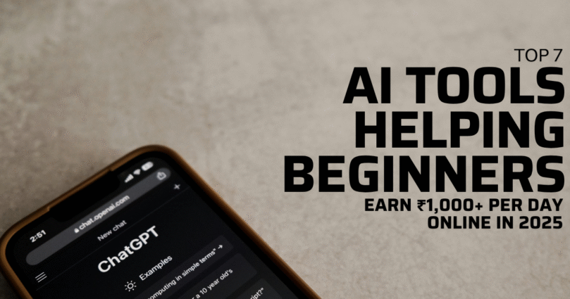 Top 7 AI Tools Helping Beginners Earn ₹1,000+ Per Day Online in 2025
