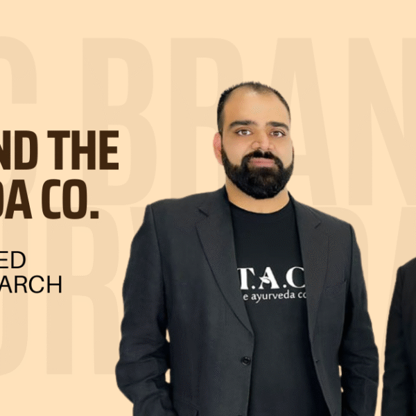Influencer showcasing T.A.C skincare product with natural ingredients, connecting Ayurveda to modern beauty routines.