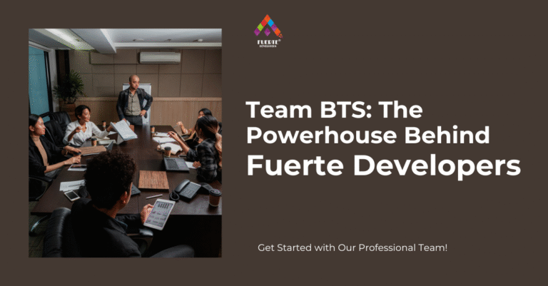 A professional team working together in a conference room, discussing plans and projects at Fuerte Developers. Team BTS: The Powerhouse Behind Fuerte Developers