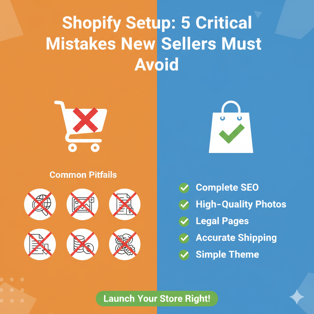 You are currently viewing Shopify Setup: 5 Critical Mistakes New Sellers Must Avoid