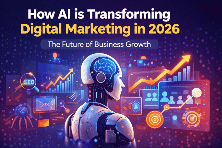 How AI is Transforming Digital Marketing in 2026 The Future of Business Growth generate image for this