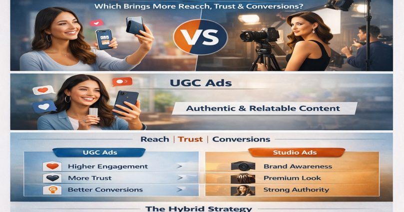 UGC Ads vs Studio Ads: Which Actually Brings More Reach, Trust & Conversions?