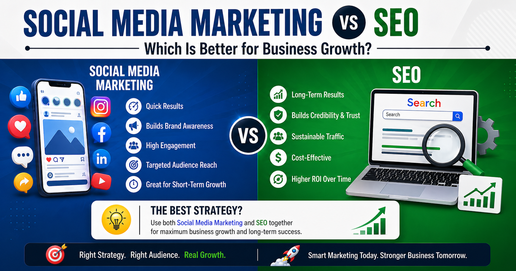 You are currently viewing Social Media Marketing vs SEO: Which Is Better for Business Growth?